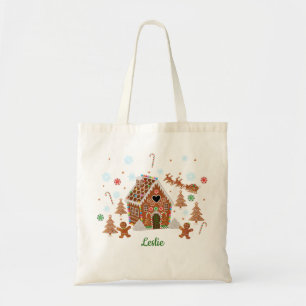 Bolsa Tote Gingerbird House Decoring Party Tote Bag