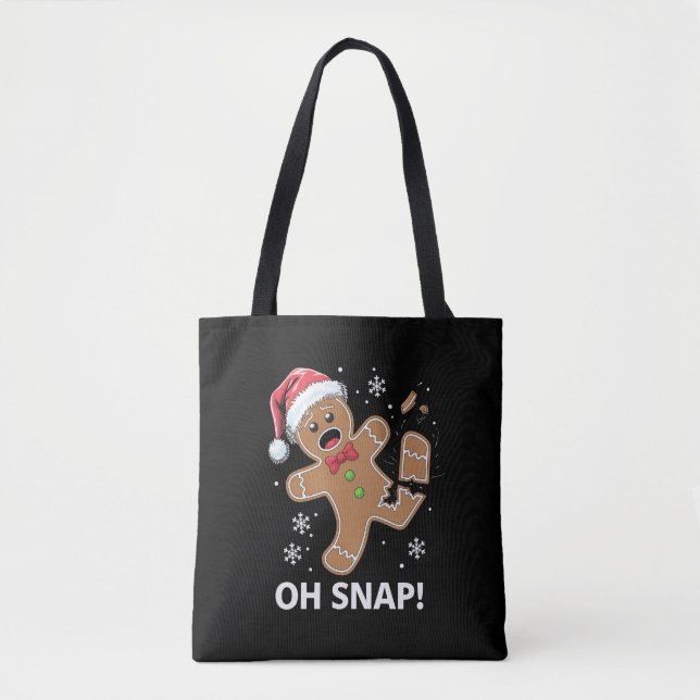 Bolsa Tote Gingercake Man Oh Snap Christmas Cookie (Frente)