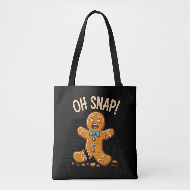 Bolsa Tote Gingercake Man Oh Snap Christmas Cookie Baking (Frente)