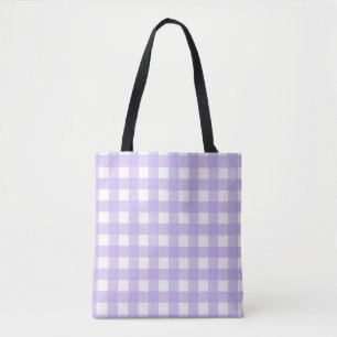Bolsa Tote Gingham Lilás