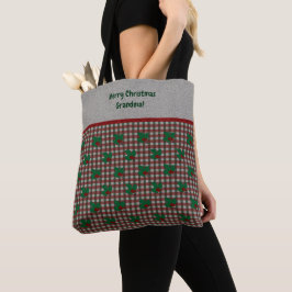 Bolsa Tote Gingham Natal 1940 - Personalizado