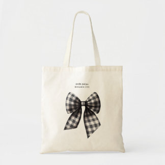 Bolsa Tote Gingham preto e branco com Arco marcado