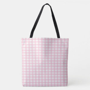 Bolsa Tote Gingham Rosa
