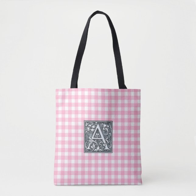 Bolsa Tote gingham rosa - (Frente)