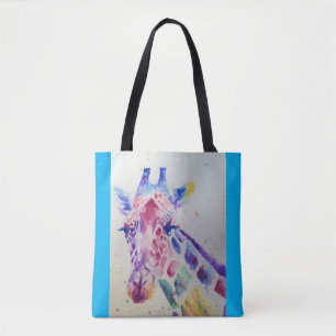 Bolsa Tote Girafa Amantes de os animais de pintura por aquare