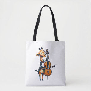 Bolsa Tote Girafa Bonita Tocando Cello Girafas Músicas