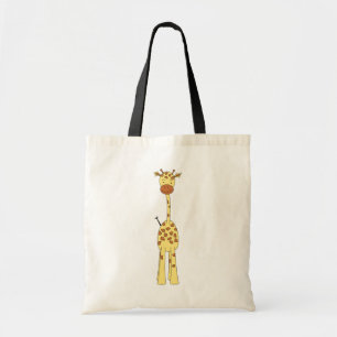 Bolsa Tote Girafa bonito alto. Animal dos desenhos animados