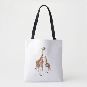 Bolsa Tote Girafa com óculos de sol Selgle Safari Animal Gira