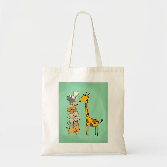 Bolsa Tote Girafa e gatos (Frente)