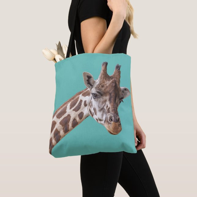 Bolsa Tote Girafa em Teal Green (Close Up)