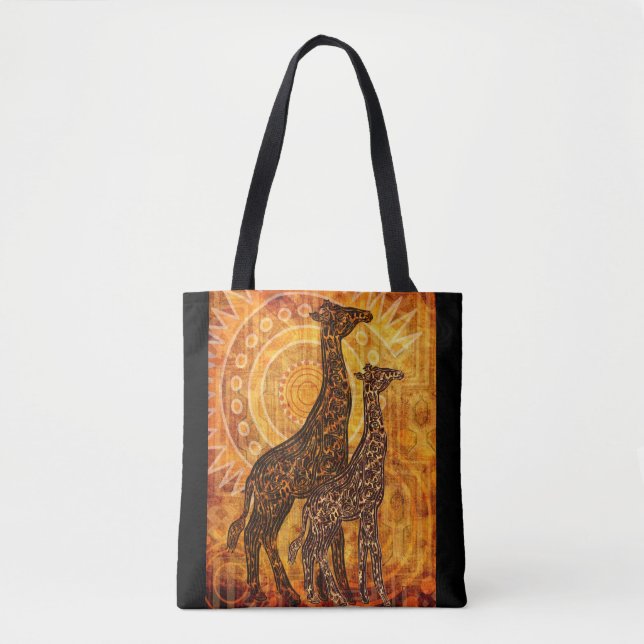 Bolsa Tote Girafas africanos do verão + suas ideias (Frente)
