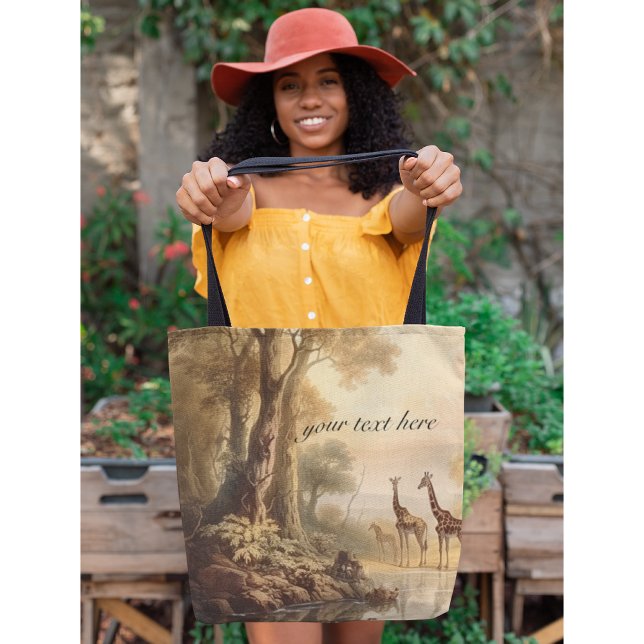 Bolsa Tote Girafas botânicas, personalizáveis (Criador carregado)