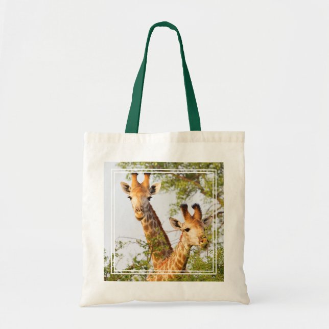 Bolsa Tote Girafas espiando acima da vegetação (Frente)