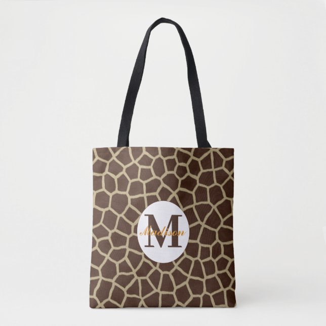 Bolsa Tote Giraffe Animal Print Personalizado Tot Bag (Frente)