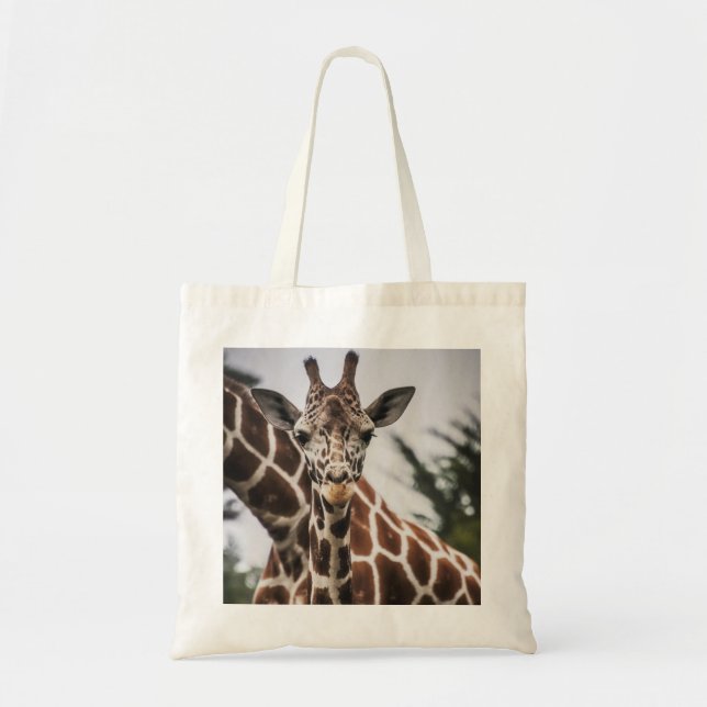 Bolsa Tote Giraffe cabeça Giraffe pelo animal impressão afric (Frente)