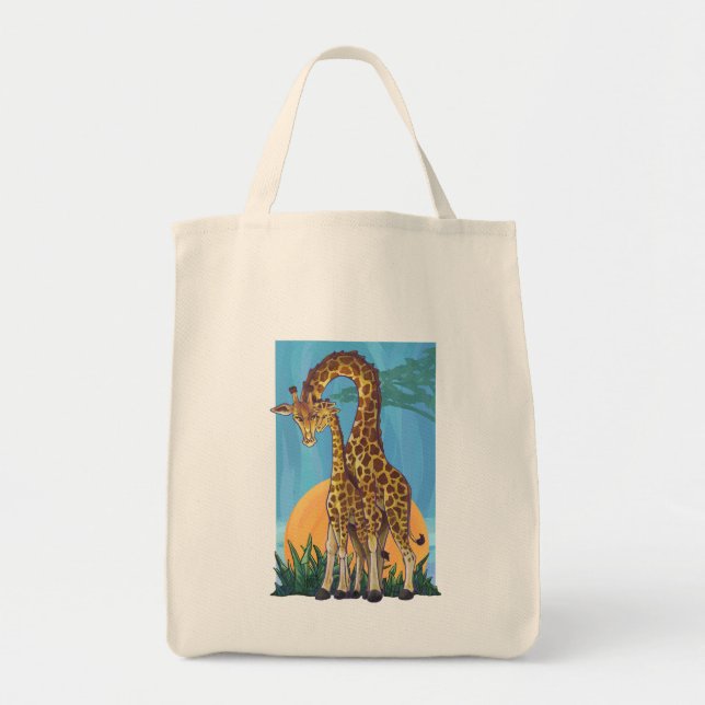 Bolsa Tote Giraffe Mama e Bebê (Frente)