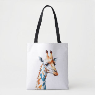 Bolsa Tote Giraffe Vetor Art com Cores Vibrantes