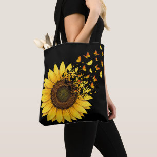 Bolsa Tote Girassóis Borboletas