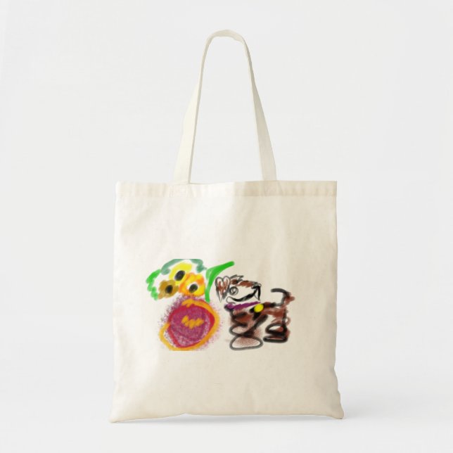 Bolsa Tote Girassóis Border Collie  (Frente)