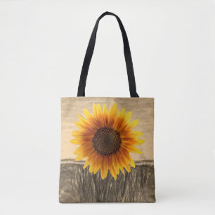 Bolsa Tote girassóis de toalha