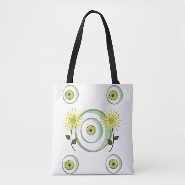 Bolsa Tote girassóis de toalha (Frente)