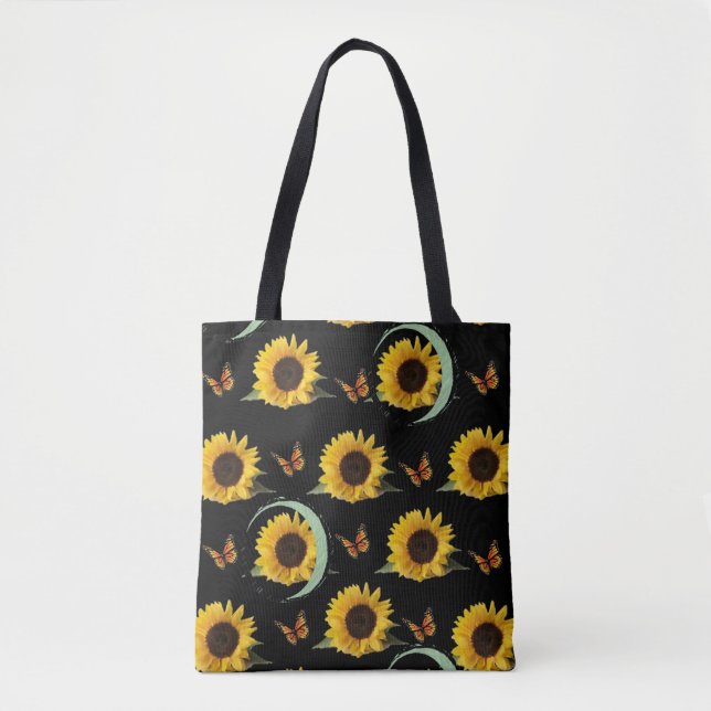 Bolsa Tote girassóis de toalha (Frente)