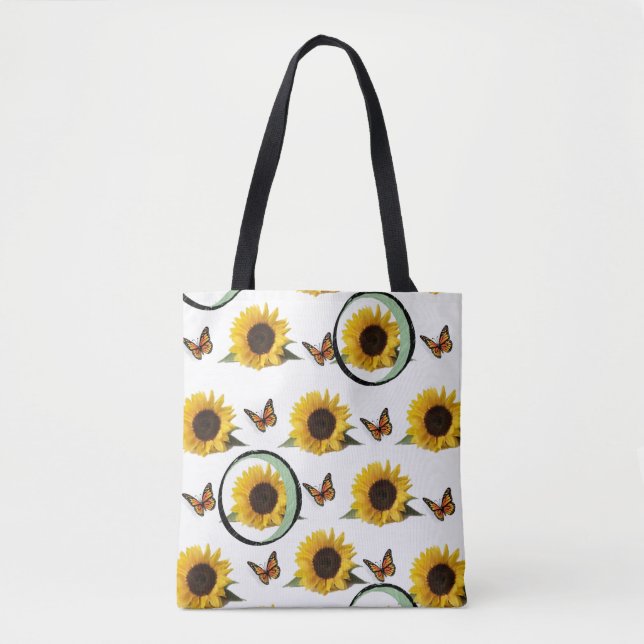 Bolsa Tote girassóis de toalha (Frente)