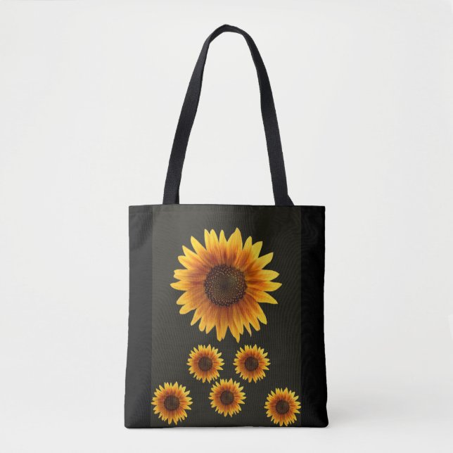 Bolsa Tote girassóis de toalha (Frente)