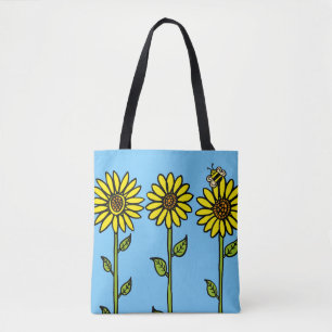 Bolsa Tote Girassóis e Abelha