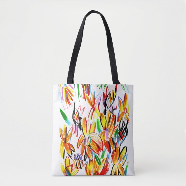 Bolsa Tote Girassóis e abelhas  (Frente)
