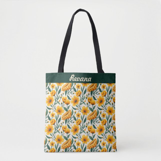 Bolsa Tote Girassóis e Buttercups (Frente)