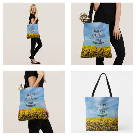 Bolsa Tote Girassóis Elegantes Florais Melhor Mãe do Mundo