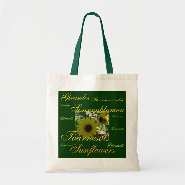 Bolsa Tote "Girassóis" em muitas línguas (Frente)