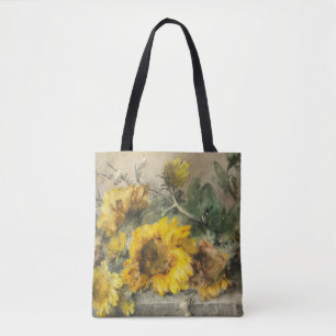 Bolsa Tote Girassóis em uma borda de pedra por Roosenboom