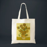 Bolsa Tote Girassóis originais de Van Gogh<br><div class="desc">Girassóis (título original, em francês): Tournesols) é o nome de duas séries de pinturas contínuas do pintor holandês Vincent van Gogh. A primeira série, executada em Paris em 1887, retrata as flores deitadas no chão, enquanto a segunda série, feita um ano depois em Arles, mostra um buquê de girassóis em...</div>