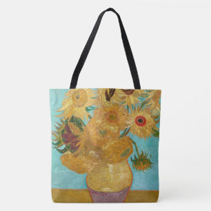 Bolsa Tote Girassóis, Pintura de Natureza Morta Pós-Impressio