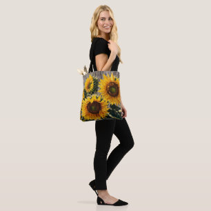Bolsa Tote Girassóis Russos Do País No Barnboard Impressão