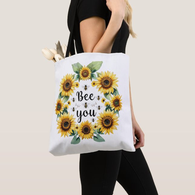 Bolsa Tote Girassóis São Motivação Inspiradora (Close Up)