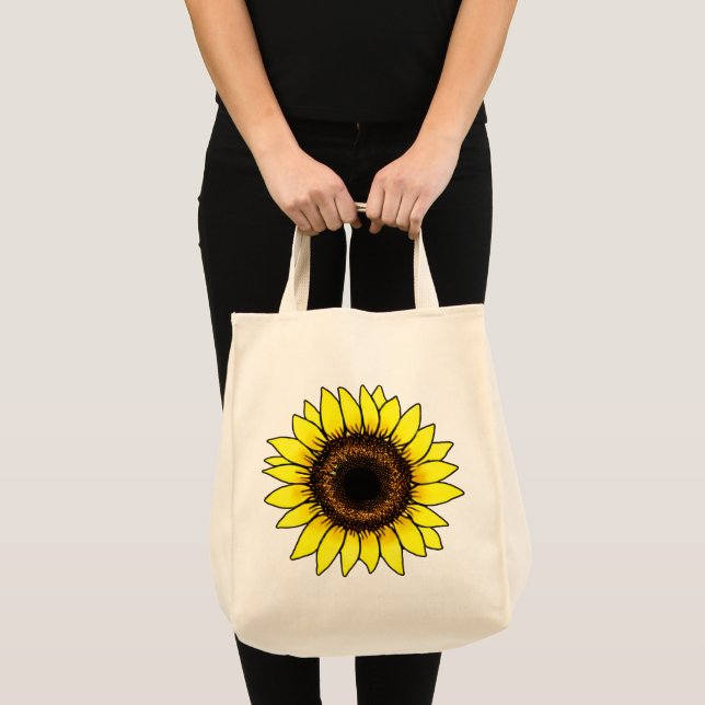 Bolsa Tote Girassol Amarelo Ouro Grande (Frente (produto))