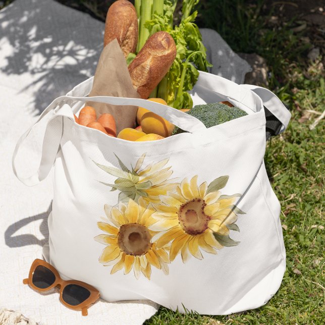 Bolsa Tote Girassol Aquarela (A must-have accessory for flower lovers and summer style.)
