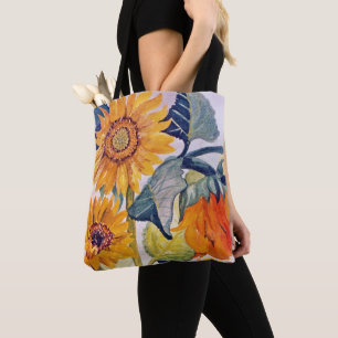 Bolsa Tote Girassol Aquarela Flor Arte