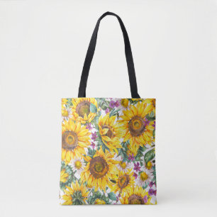 Bolsa Tote Girassol: Bloom Amarelo de Verão.