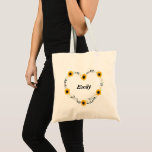Bolsa Tote Girassol com Nome Bridal Tote Bag<br><div class="desc">Girassol com Nome Bridal Tote Bag Este bolsa é projetado com uma coroa de girassol no centro,  e pode ser personalizado com um nome ou texto de sua escolha! Faz um bolsa excelente para uma florista,  dama de honra,  madrinha de casamento ou qualquer membro de uma festa noiva!</div>