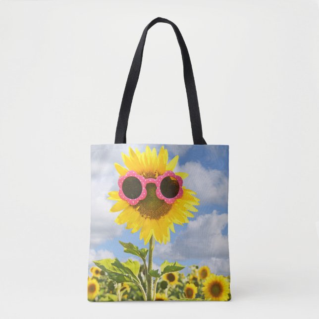 Bolsa Tote girassol com óculos de sol (Frente)