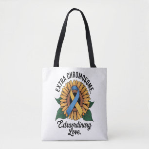 Bolsa Tote Girassol de Conscientização da Síndrome de Down