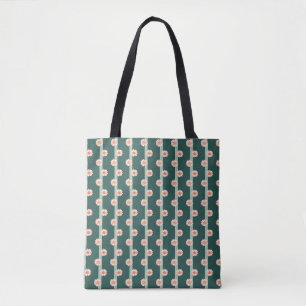 Bolsa Tote Girassol e Stripes Saco Floral Verde