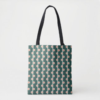 Bolsa Tote Girassol e Stripes Saco Floral Verde