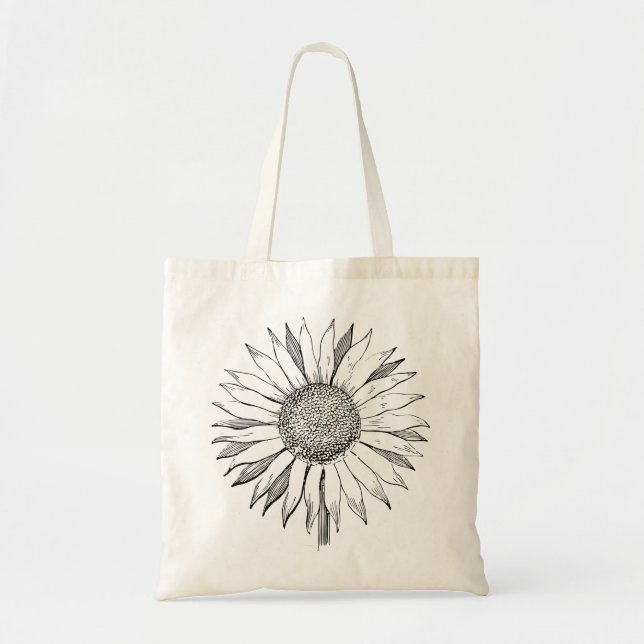 Bolsa Tote Girassol Ilustrado (Frente)