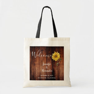 Bolsa Tote Girassol russo na madeira Casamento de boas-vindas
