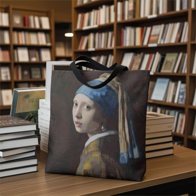 Bolsa Tote Girl With a Pearl Earring Crossed Stitch Replica (Criador carregado)